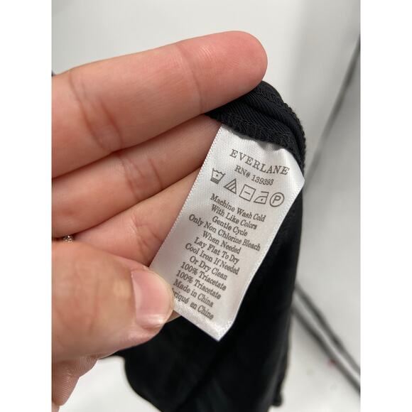 Everlane Japanese GoWeave Solid Black Tank Wrap Dress Size 0 - Picture 8 of 8